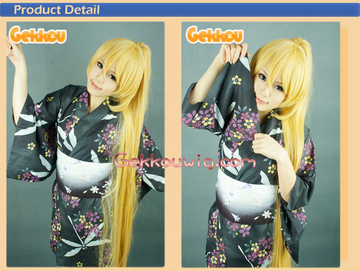 Vocaloid 2 Cosplay Akita Neru Wig Blonde Ponytail Wig