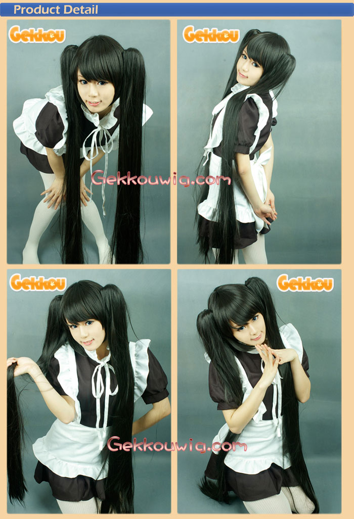 Vocaloid 2 Cosplay Zatsune Miku Wig Black Ponytail Wig