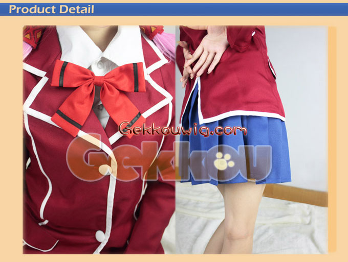 Guilty Crown Cosplay Inori Yuzuriha Costume School Girl Uniform