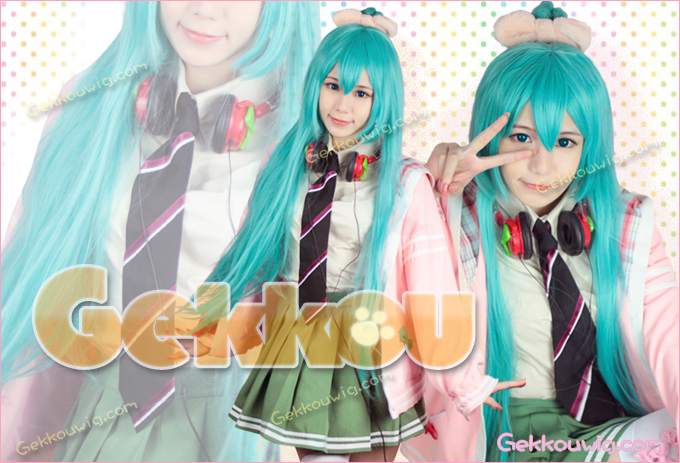 Vocaloid Miku Pink Cosplay Costume