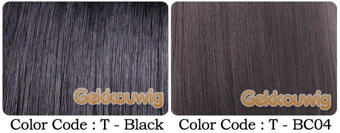 60CM Black Wigs Four Color Series