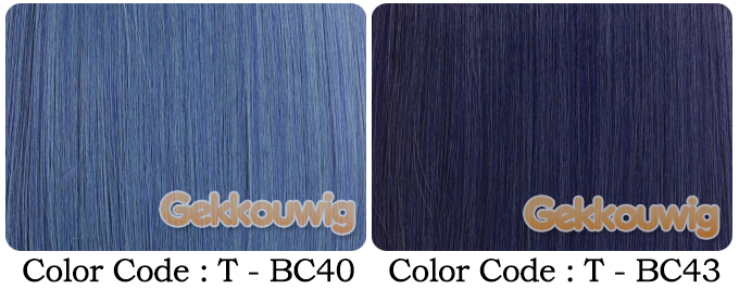 60CM Blue Wigs Seven Color Series