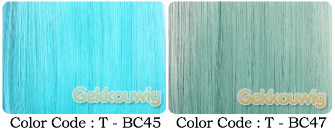 60CM Green Wigs Three Color Series