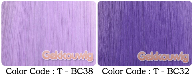 60CM Purple Wigs Eight Color Series