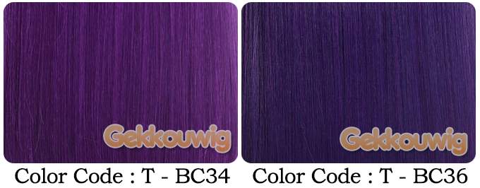 60CM Purple Wigs Eight Color Series