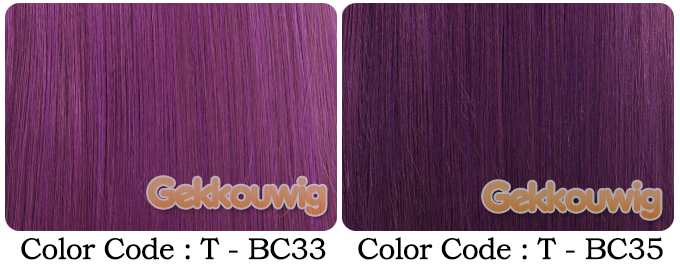 60CM Purple Wigs Eight Color Series