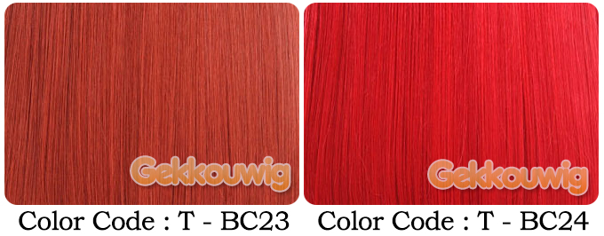 60CM Red and Pink Wigs Nine Color Series