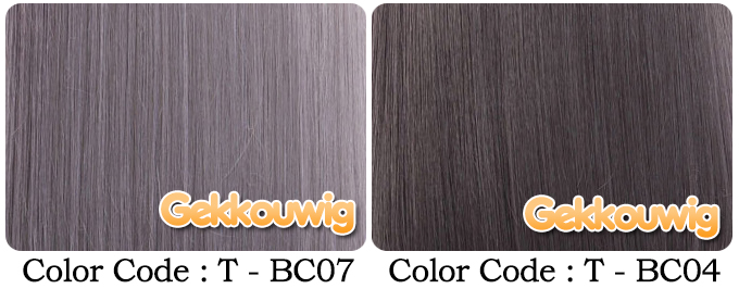80CM Black and Grey Wigs Four Color Series