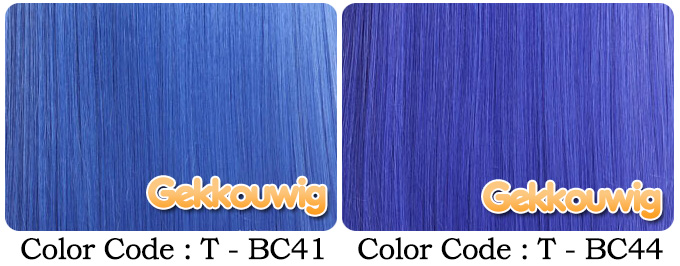 80CM Blue Wigs Seven Color Series
