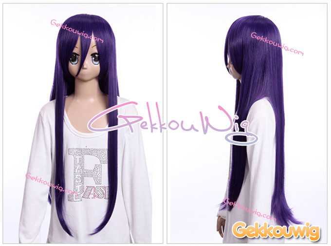 80CM Purple Wigs Eight Color Series