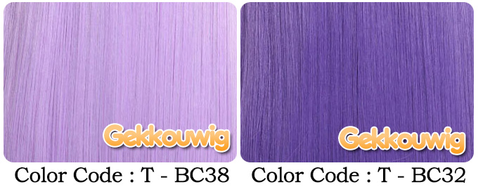 80CM Purple Wigs Eight Color Series