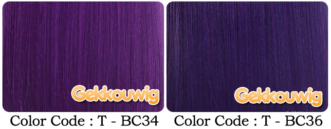 80CM Purple Wigs Eight Color Series
