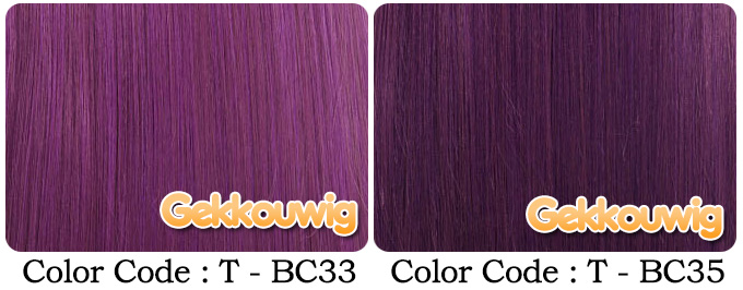 80CM Purple Wigs Eight Color Series