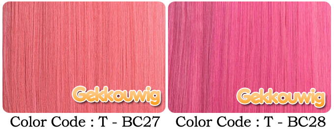 80CM Red and Pink Wigs Nine Color Series