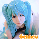 Vocaloid Cosplay Miku Hatsune Sky Blue Ponytail Wig