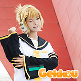 Vocaloid Cosplay Len Kagamine Gold Curl Wig