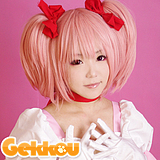 Puella Magi Madoka Magica Cosplay Madoka Kaname Pink Ponytail Wig