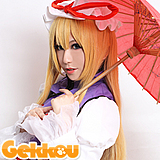 Touhou Project Cosplay Yukari Yakumo Gold Straight Wig