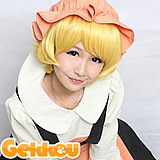 Touhou Project Cosplay Minoriko Aki Gold Curly Wig