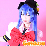 Touhou Project Cosplay Tenshi Hinanai Blue Straight Wig