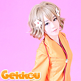 Hanasaku Iroha Cosplay Ohana Matsumae Gold Curly Wig